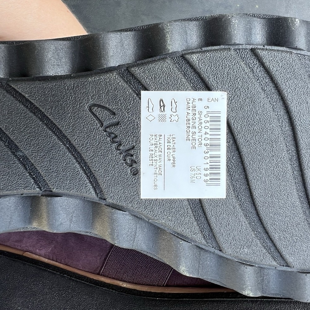 Clarks Collection Sharon Dolly Loafer Purple Suede Women's Size 7.5M Slip On NEW - Picture 8 of 9